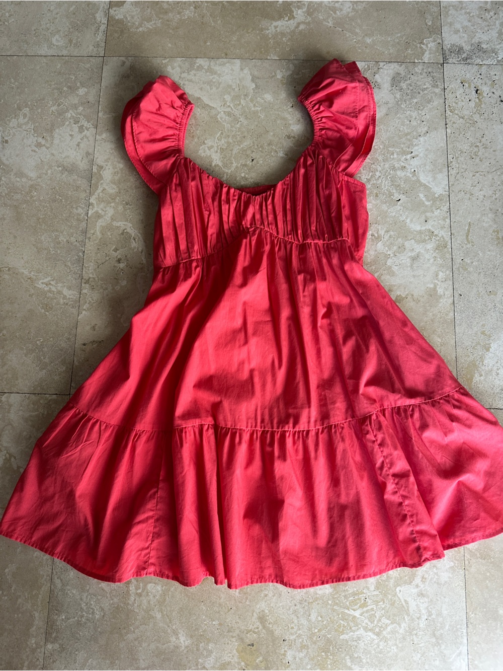 Abercrombie & Fitch Girls Red Ruffle Sleeve Dress